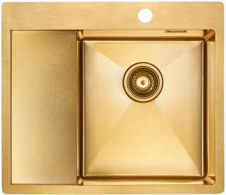 Мойка кухонная Paulmark Alster PM825951-BGR правая брашированное золото